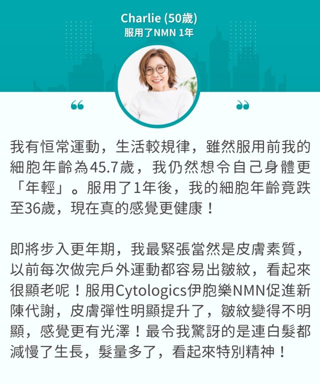 NMN產品推薦-抗衰老-成份-真實用家逆齡-諾貝爾獲獎技術防NMN成份流失-成份直達細胞回復年輕-改善健康-Cytologics-伊胞樂Liposome-β-NMN-9000