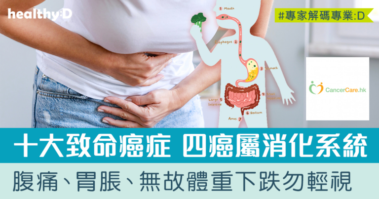 消化系統癌症 | 大腸癌、肝癌、胰臟癌、胃癌擠身十大致命癌症！遇腹痛胃脹症狀勿輕視