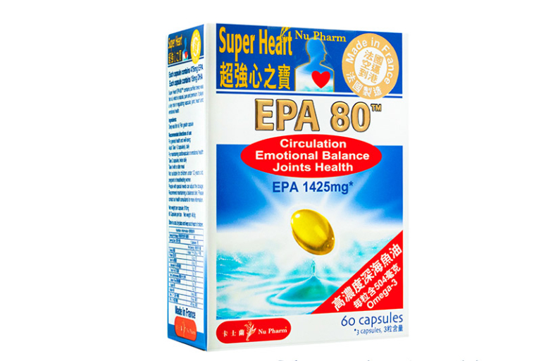 每粒含有不飽和脂肪酸475mg EPA（高達90% 以上Omega-3）。針對都市人常見的飲食不均衡及血管硬化問題